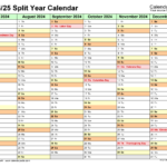 Split Year Calendars 2024/2025 (July To June)   Pdf Templates Throughout September 2024 June 2025 Printable Calendar