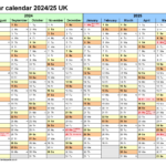 Split Year Calendars 2024/25 Uk (July To June) For Excel In September 2024 To June 2025 Calendar Printable Free