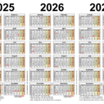 Three Year Calendars For 2025, 2026 & 2027 (Uk) For Pdf Within 3 Year Calendar 2025 To 2026 Printable