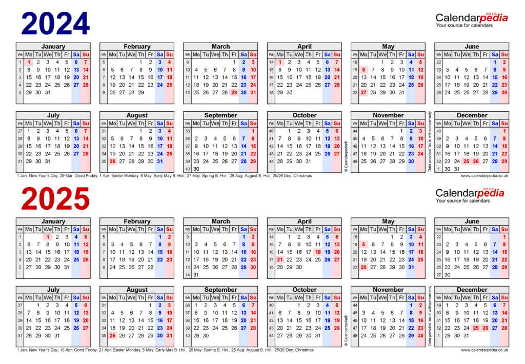 Two Year Calendars For 2024 And 2025 (Uk) For Microsoft Excel With Regard To Free Printable Calendar April 2024 To March 2025