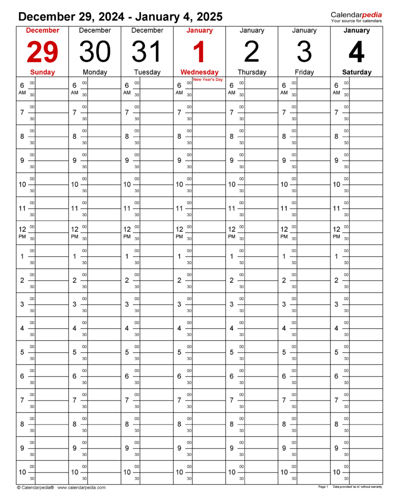 Weekly Calendars 2025 For Excel   12 Free Printable Templates In Timeshare Calendar 2025 Printable