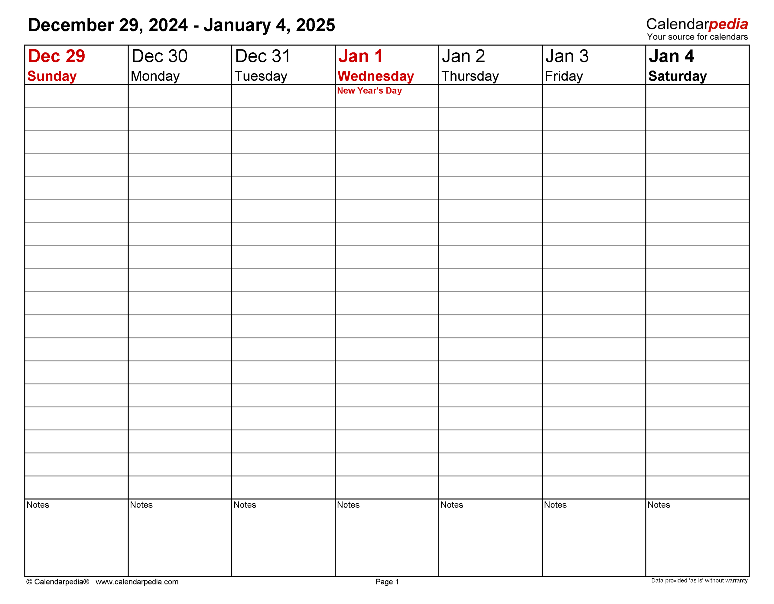 Weekly Calendars 2025 For Pdf - 12 Free Printable Templates for 2025 Printable Weekly Calendar