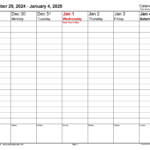 Weekly Calendars 2025 For Pdf   12 Free Printable Templates Regarding 2025 Weekly Printable Calendar