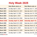 When Is Holy Week 2025? For Lent 2025 Calendar Printable