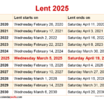 When Is Lent 2025? In Lent 2025 Calendar Printable